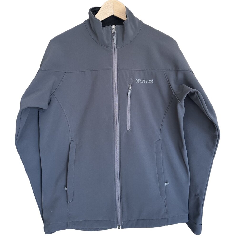 Marmot Men’s Softshell Jacket Small Dark Gray Full Zip Fleece Lined Outdoor